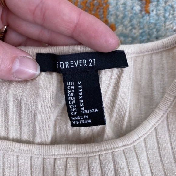 Beige Ribbed Tank Top - Picture 5 of 5